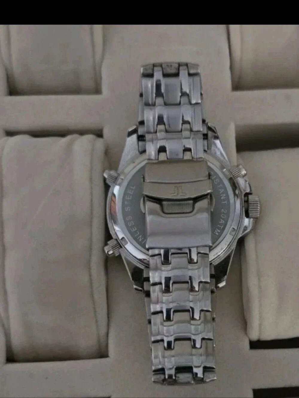 Mens Jacques Lemans 1241  Digital Analog  Stainless Steel Watch 44mm New Battery